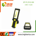 Factory Wholesale ABS Material Multi-functional 4 led White light and COB led Stand Portable Work Light Magnetic Flashlight